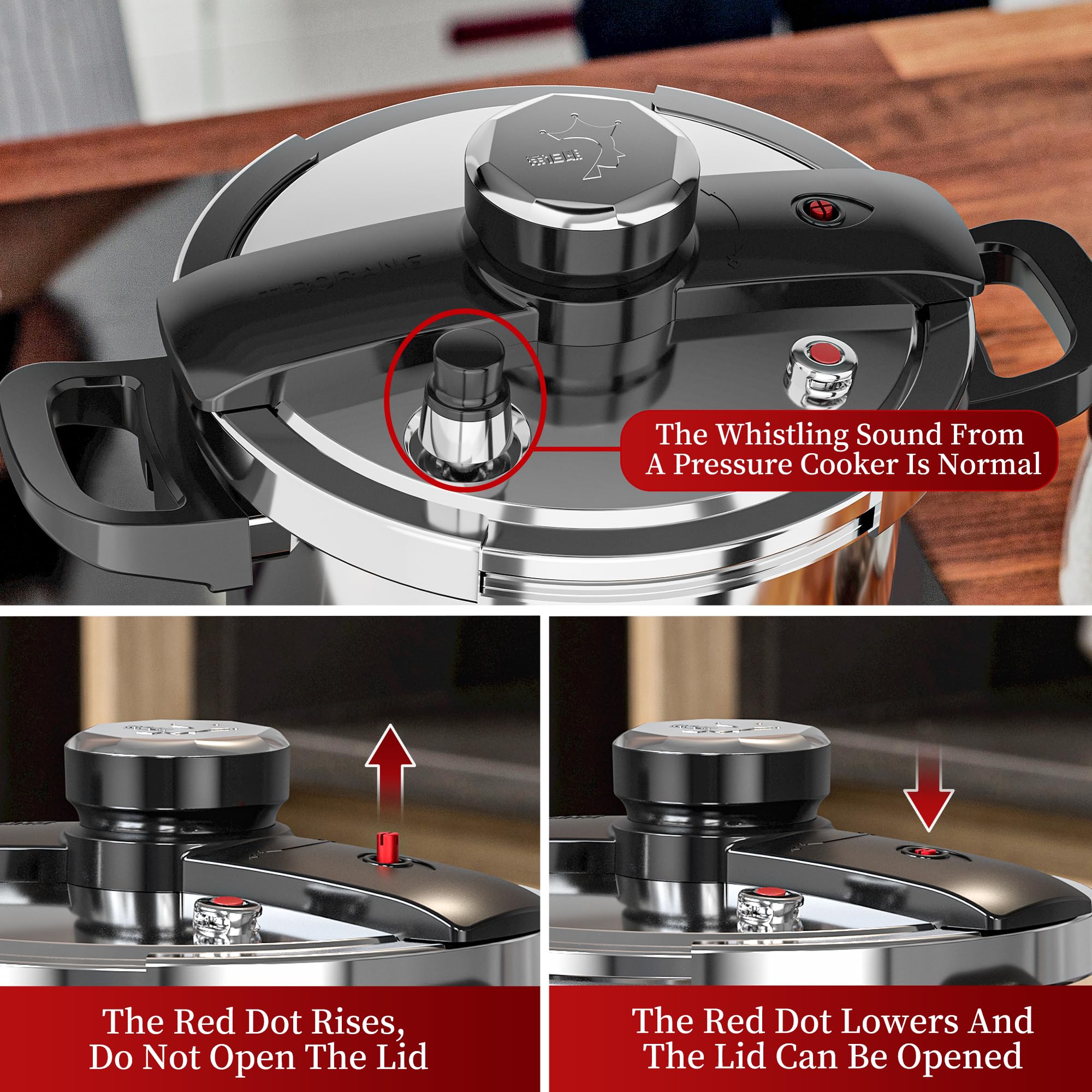 TIBORANG 8.5 Qt one-hand operation enables multitasking in kitchen