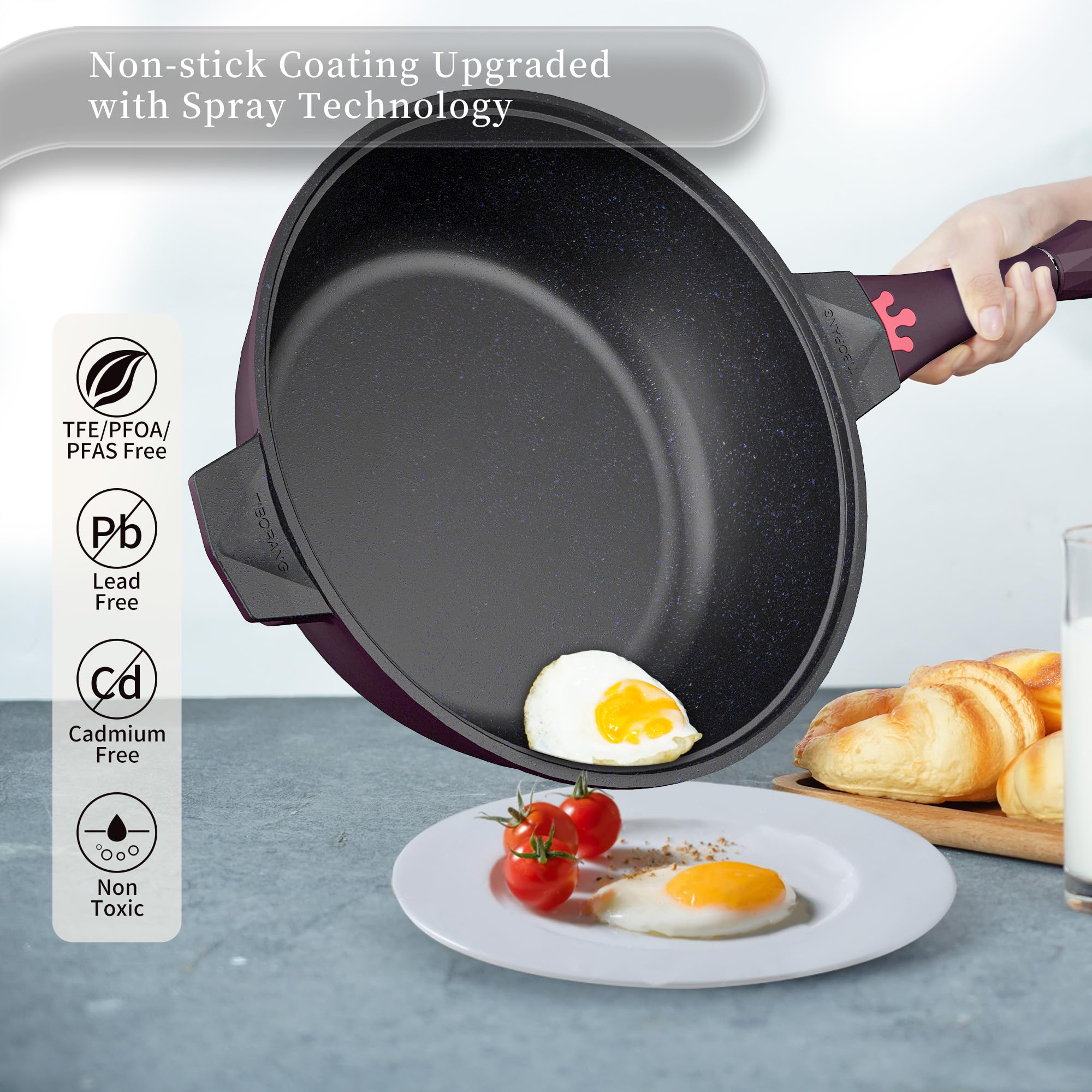 TIBORANG detachable handle enables easy storage and washing.