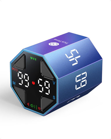 Ticktime Pomodoro Cube demonstrates flip to pause action for focused work.