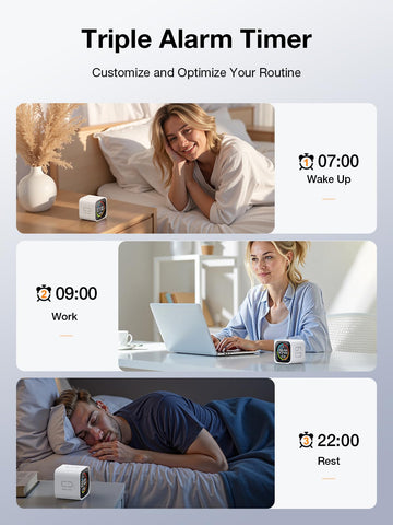 TK3 triple alarm setup for daily routines