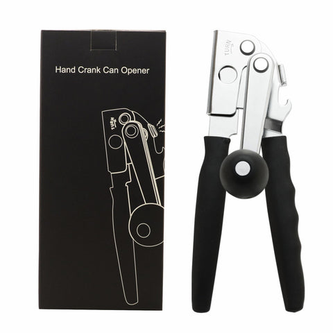 TIDENBR anti-slip hand-cranked can opener front view with long leverage handle