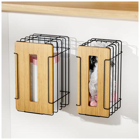 TIDIIABODE 2-pack grocery bag holder wall-mount keeps bags neatly accessible.