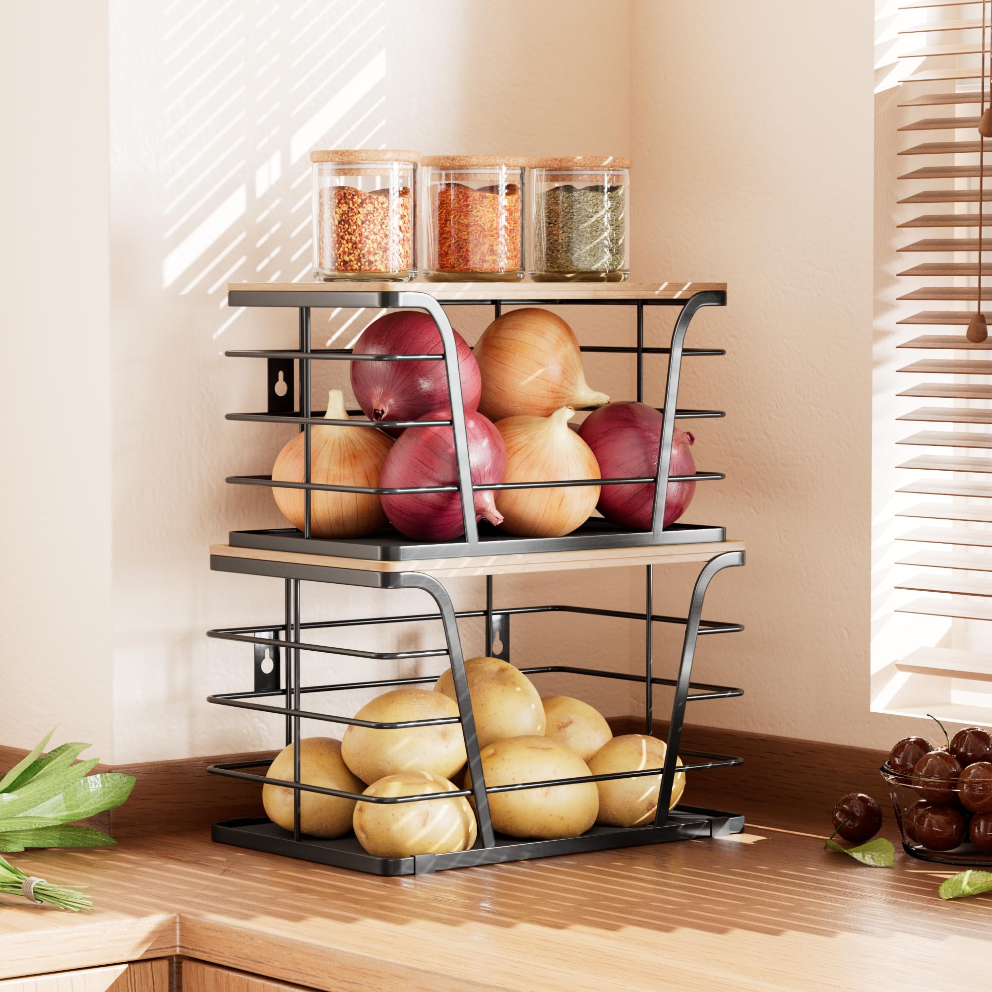 TIDIIABODE easy-clean liner mat catches potato debris for quick cleanup.