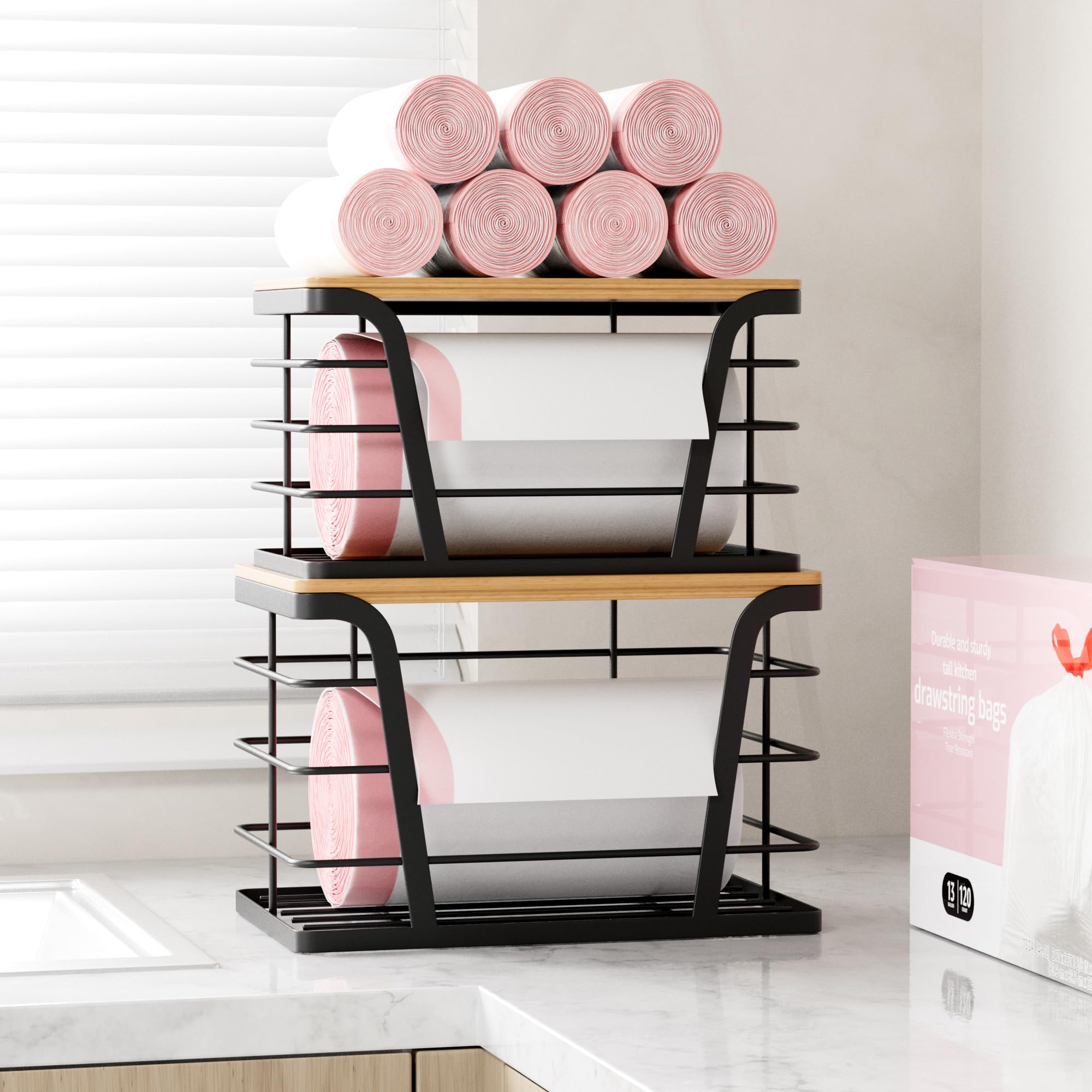 TIDIIABODE pantry and bathroom organizer pair keeps essentials neatly organized.