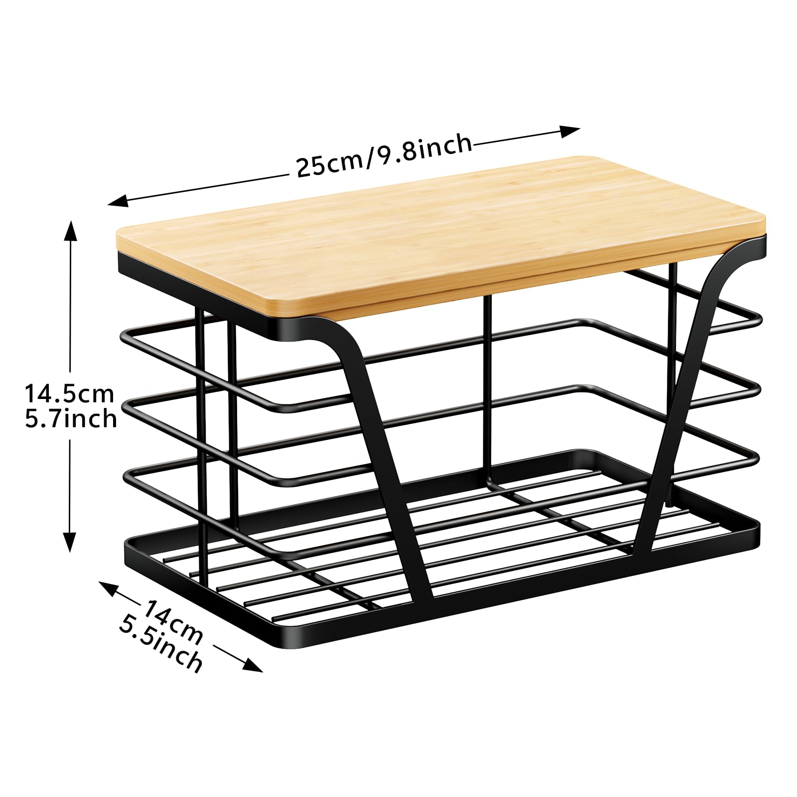 TIDIIABODE stainless steel basket holder supports everyday bag storage.
