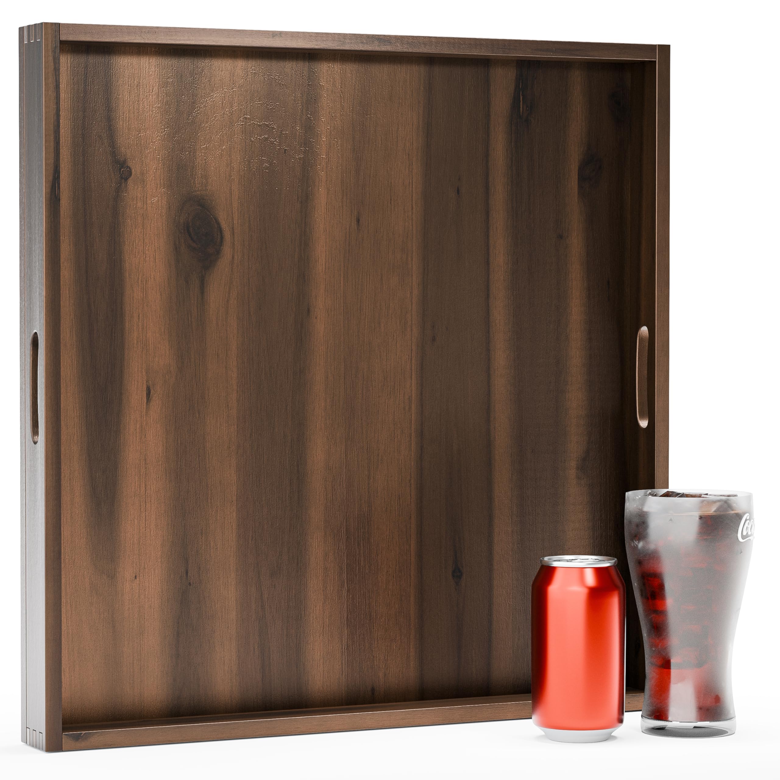 Tidita 20-inch acacia square tray for elegant serving