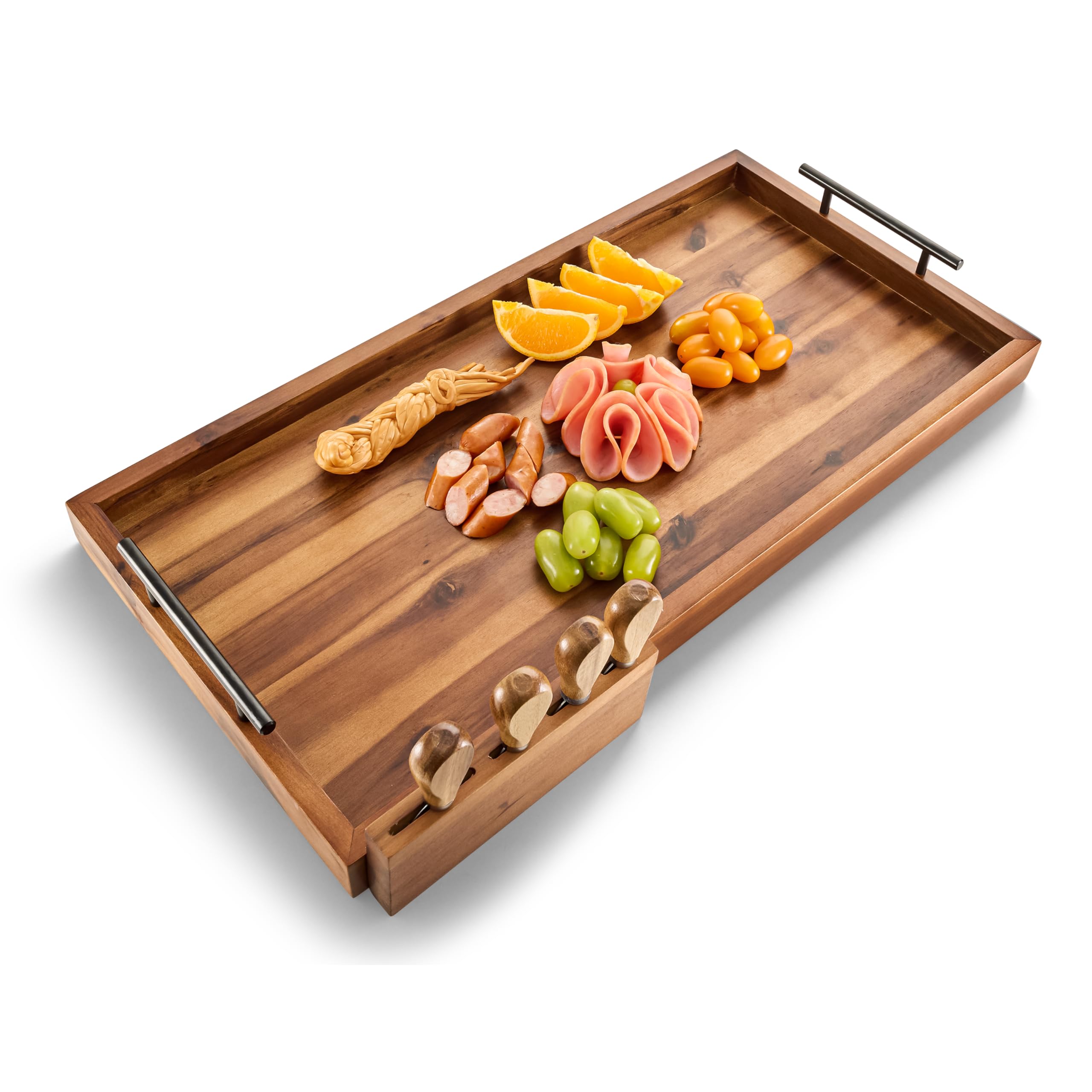 Tidita 24-inch charcuterie board with handles for easy carrying and entertaining