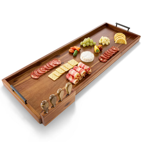 Tidita Acacia 36-inch board with handles for easy transport and serving