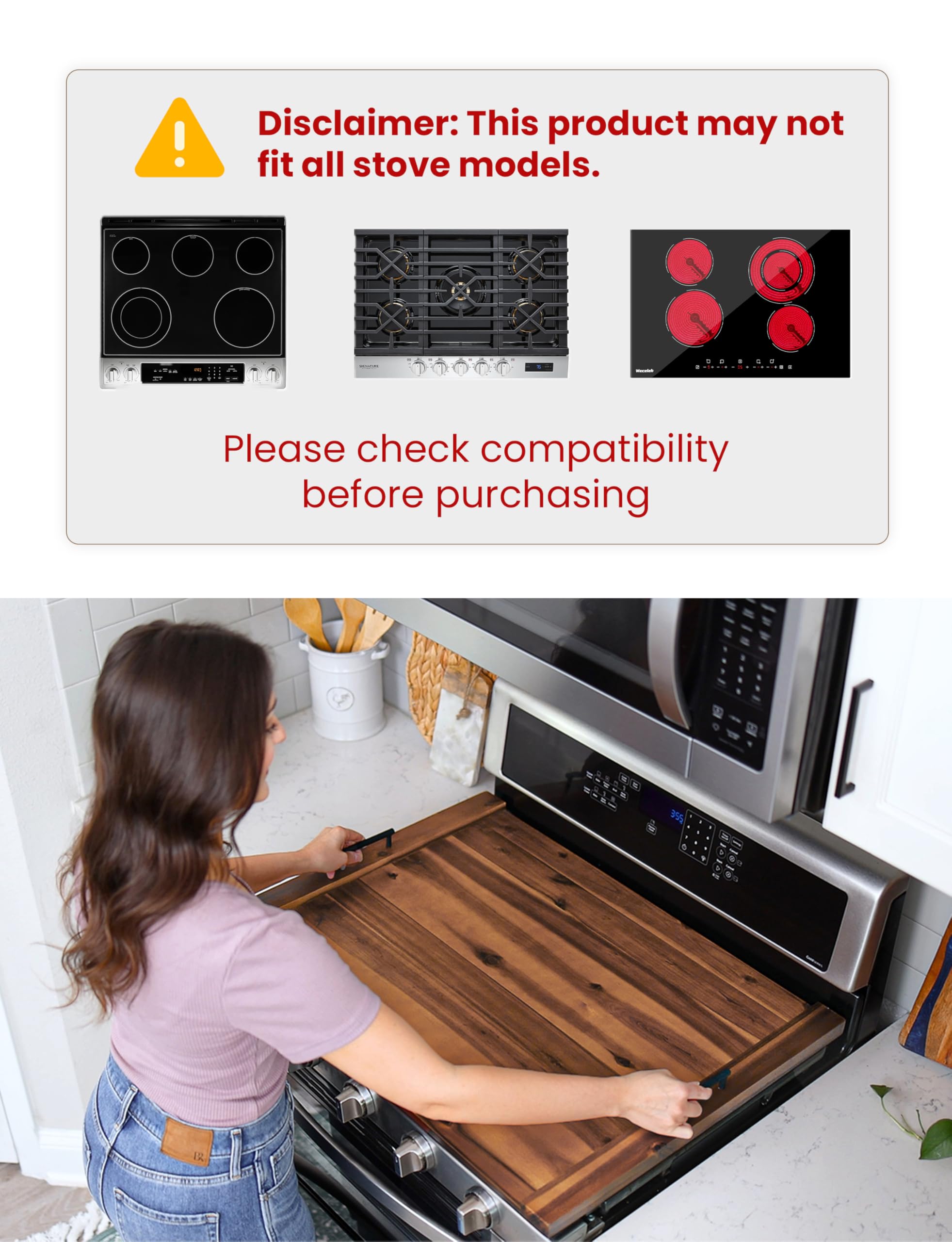 Tidita Acacia noodle board with built-in handles for quick transport.