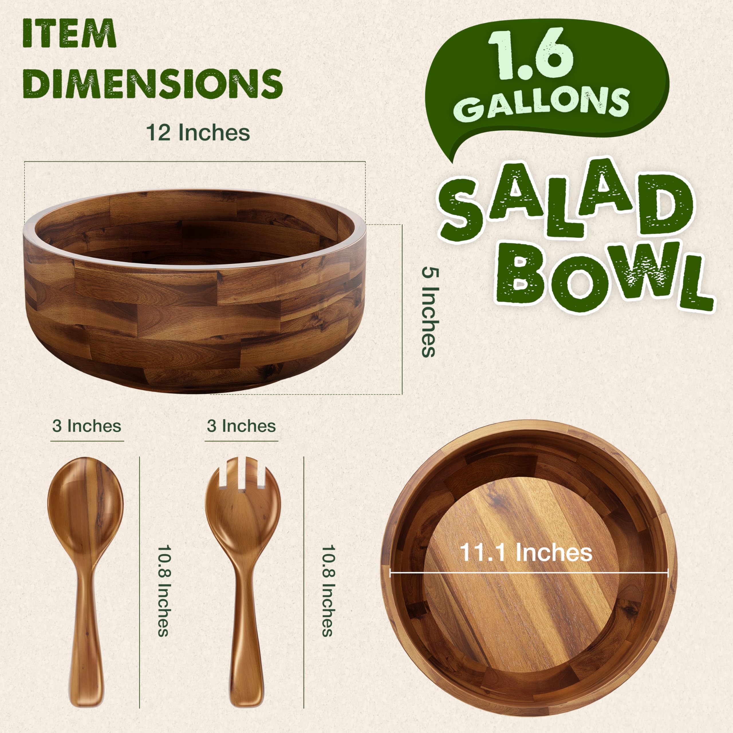 Tidita acacia wood bowl with smooth finish adds natural warmth to tables.