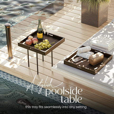 Tidita versatile organization tray for coffee table and ottoman displays