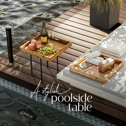 Tidita decorative tray doubles as a centerpiece for candles and vases.