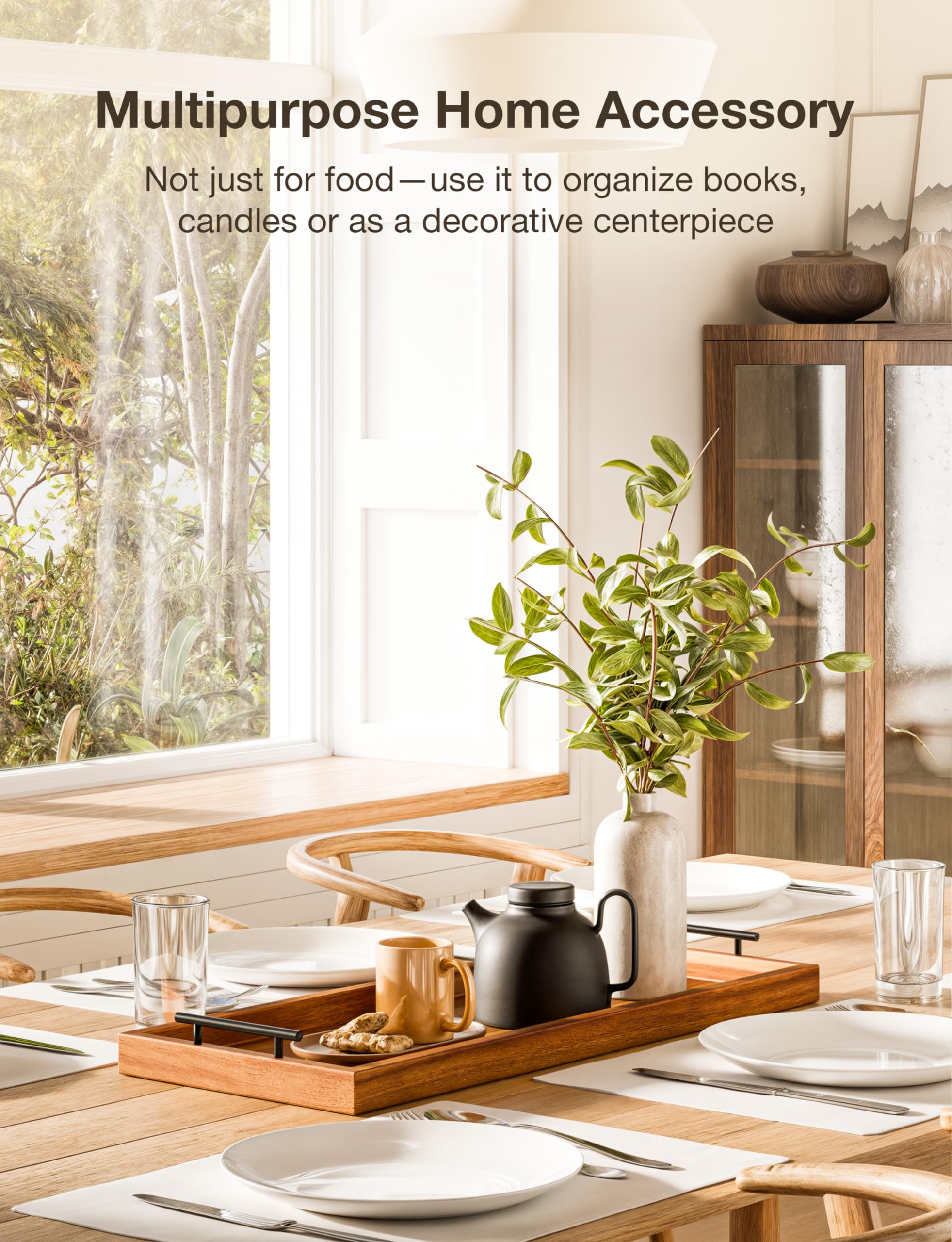 Tidita sturdy metal handles simplify carrying from kitchen to table