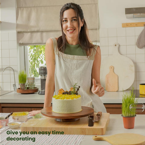 Tidita easy-clean acacia wood stand for quick maintenance.