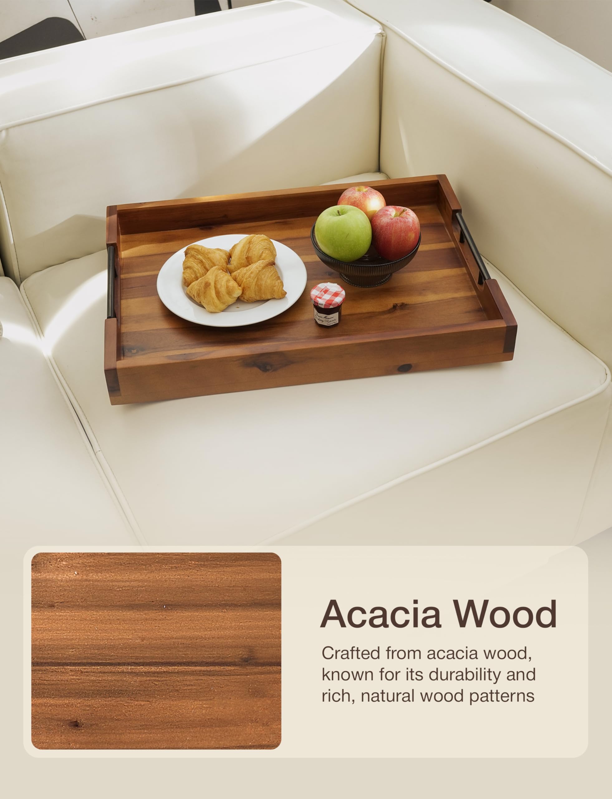 Tidita lightweight wood tray is easy to move between rooms during gatherings