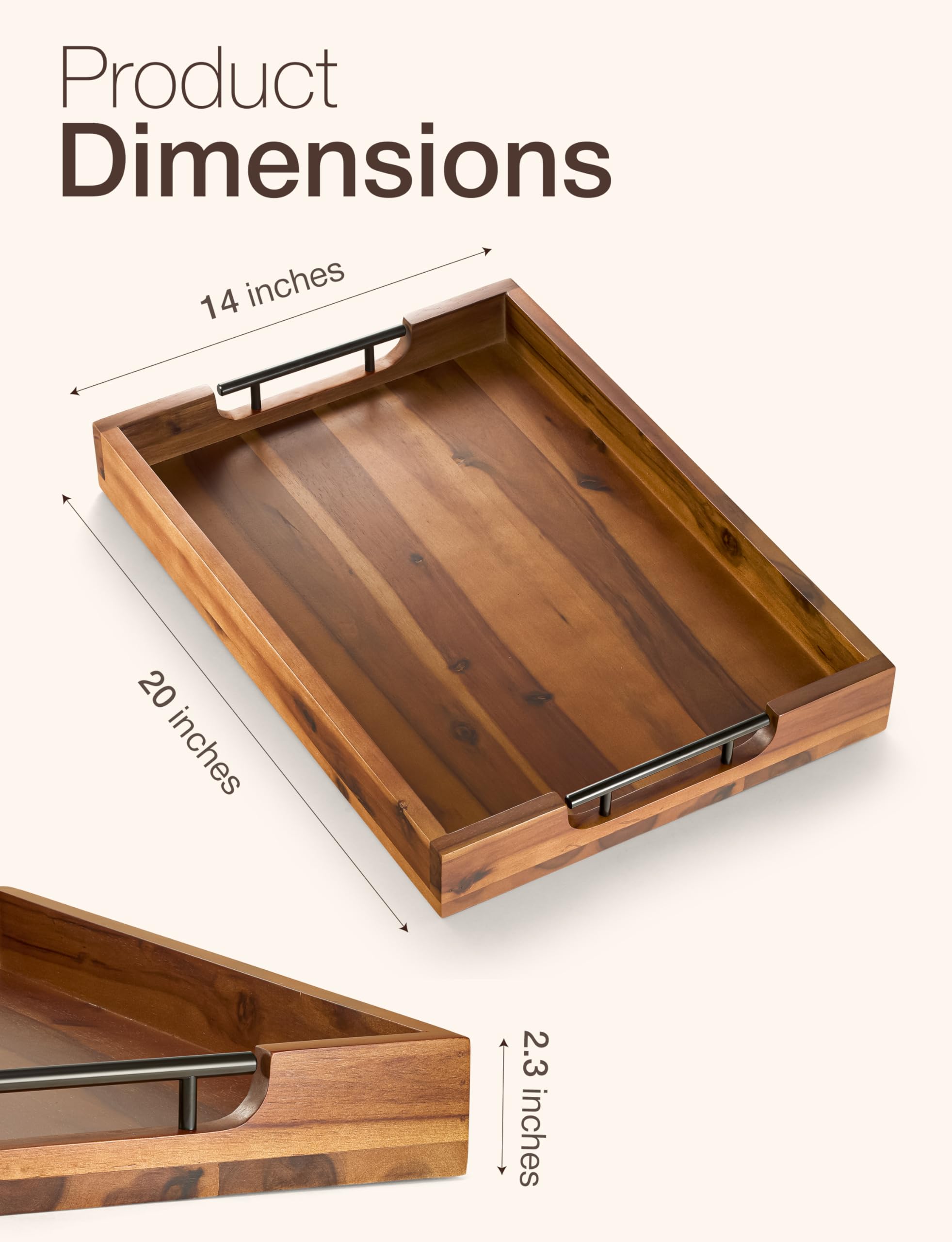 Tidita serving tray designed for coffee tables enhances entertaining and organization