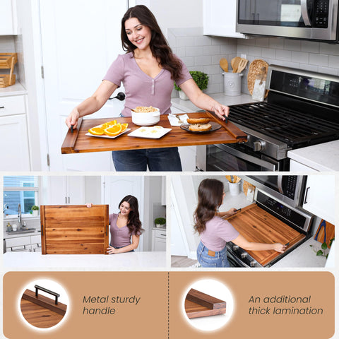 Tidita space-saving board doubles as a cutting board for quick meals.