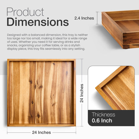 Tidita square serving tray with handles makes carrying heavy loads easy.