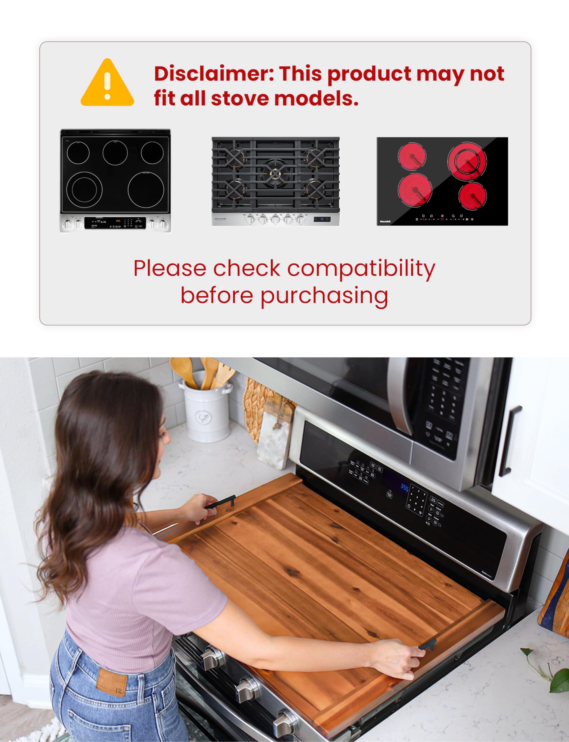 Tidita stove top cover with built-in handles for easy transport.