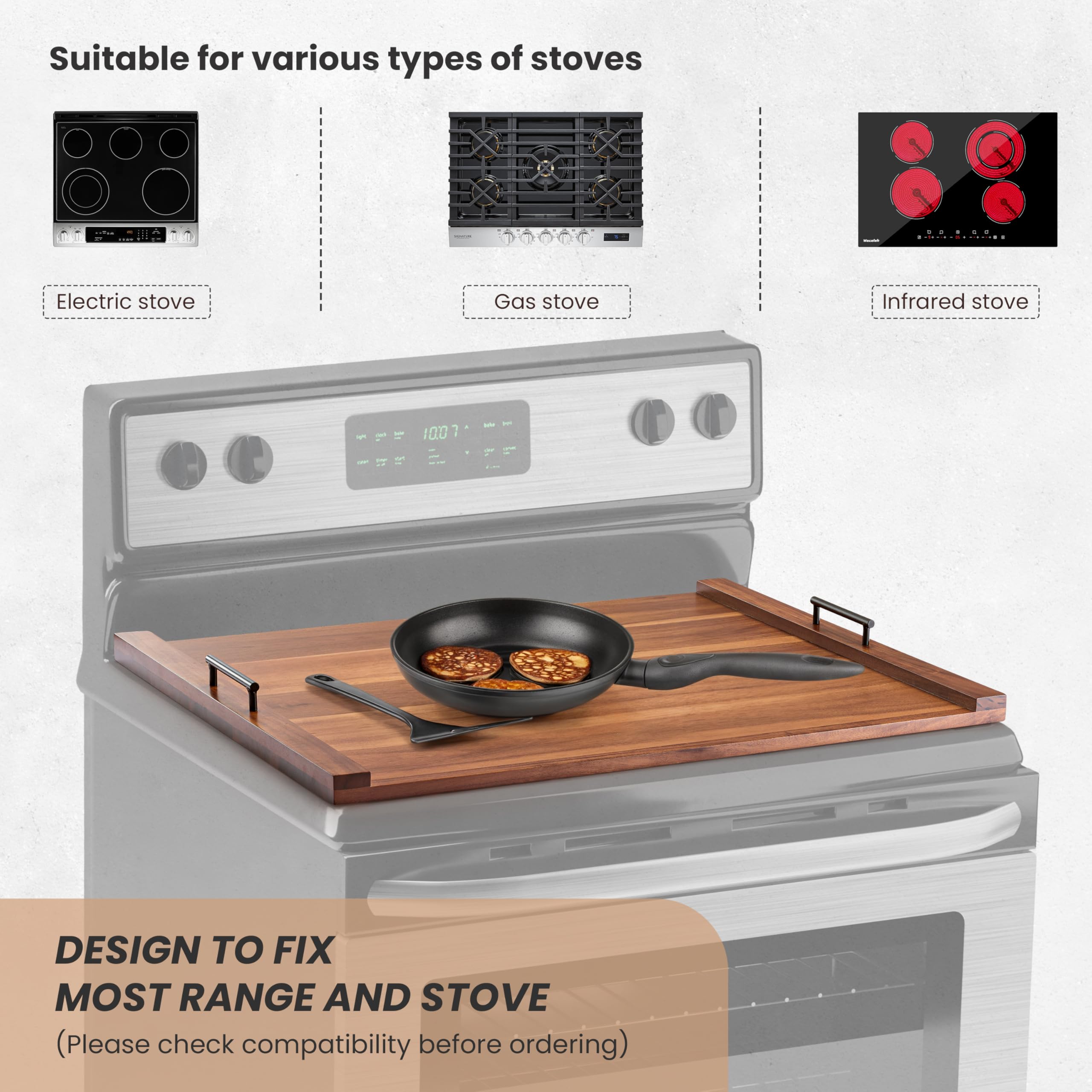 Tidita wooden sink cover creates extra counter space when idle.