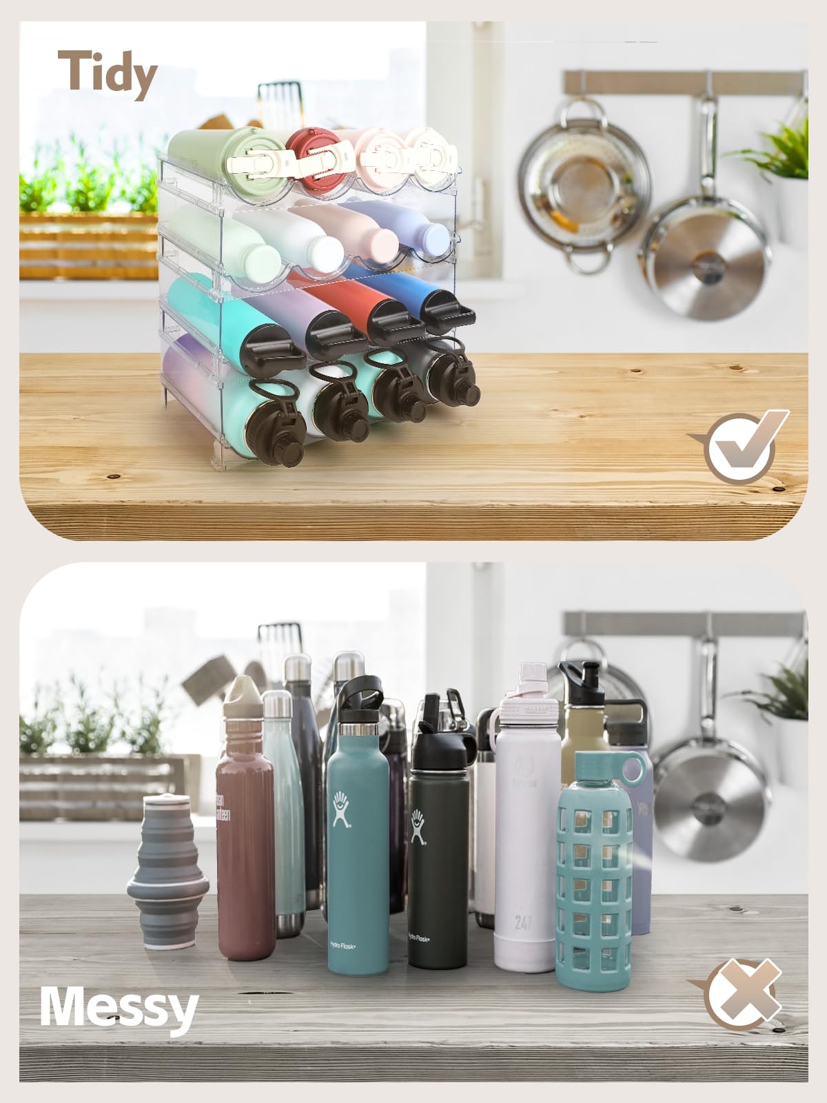 TIDY SAVANT used for kitchen cabinet organization and easy access.