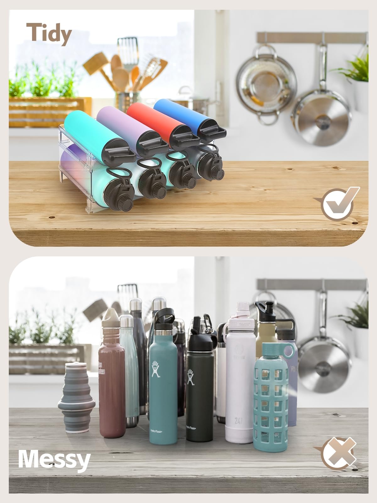 Transparent PET material combines visibility with sturdy load bearing.