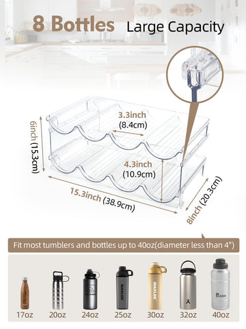 Clear stackable rack design saves cabinet space and reduces clutter.