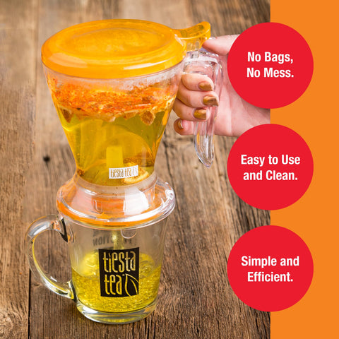 Tiesta Tea Brewmaster Infuser BPA-free medical-grade plastic for safe reuse.