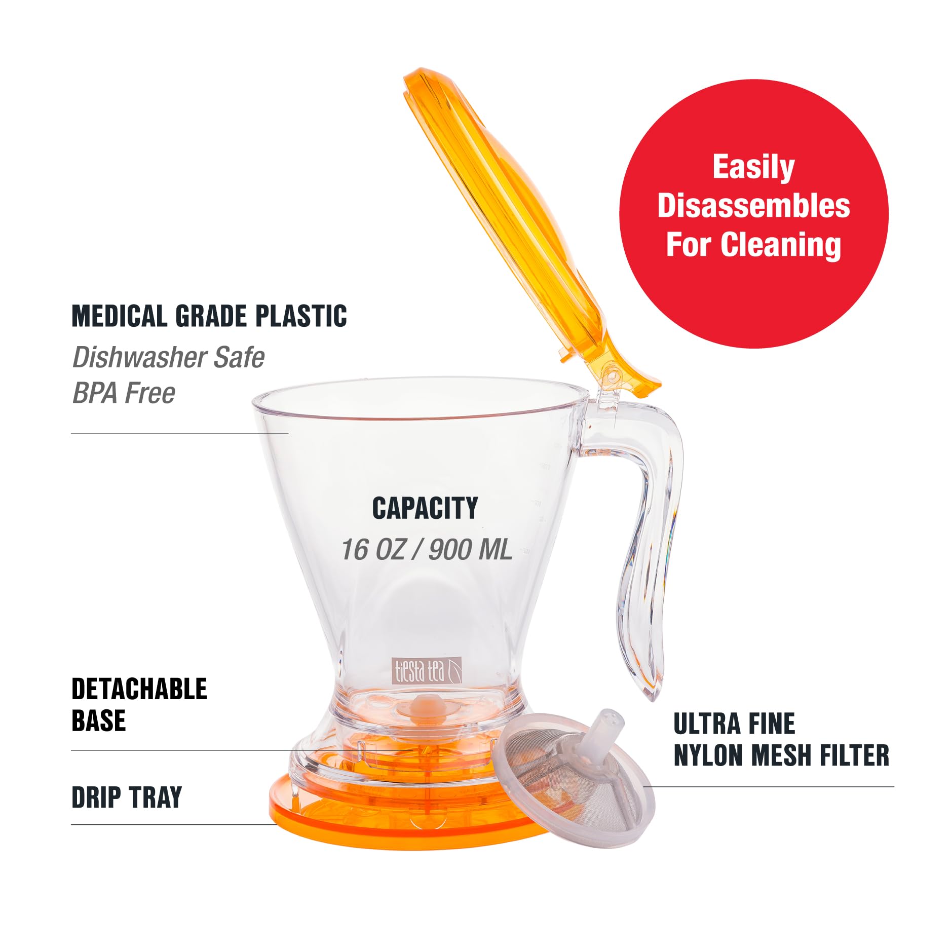 Tiesta Tea Brewmaster Infuser reusable steeper for loose leaf blends.