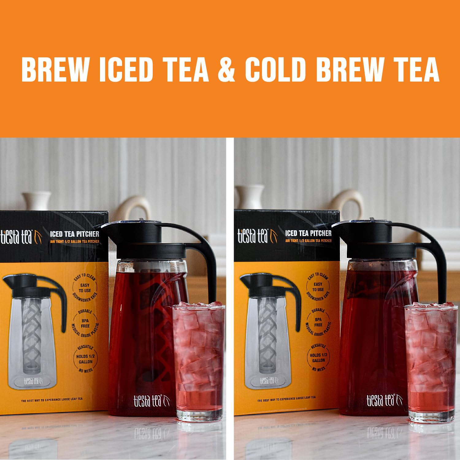 Tiesta Tea Dishwasher Safe Pitcher for effortless cleanup.