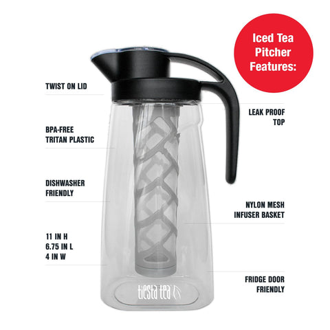 Tiesta Tea Half-Gallon Capacity Pitcher ready for everyday tea.