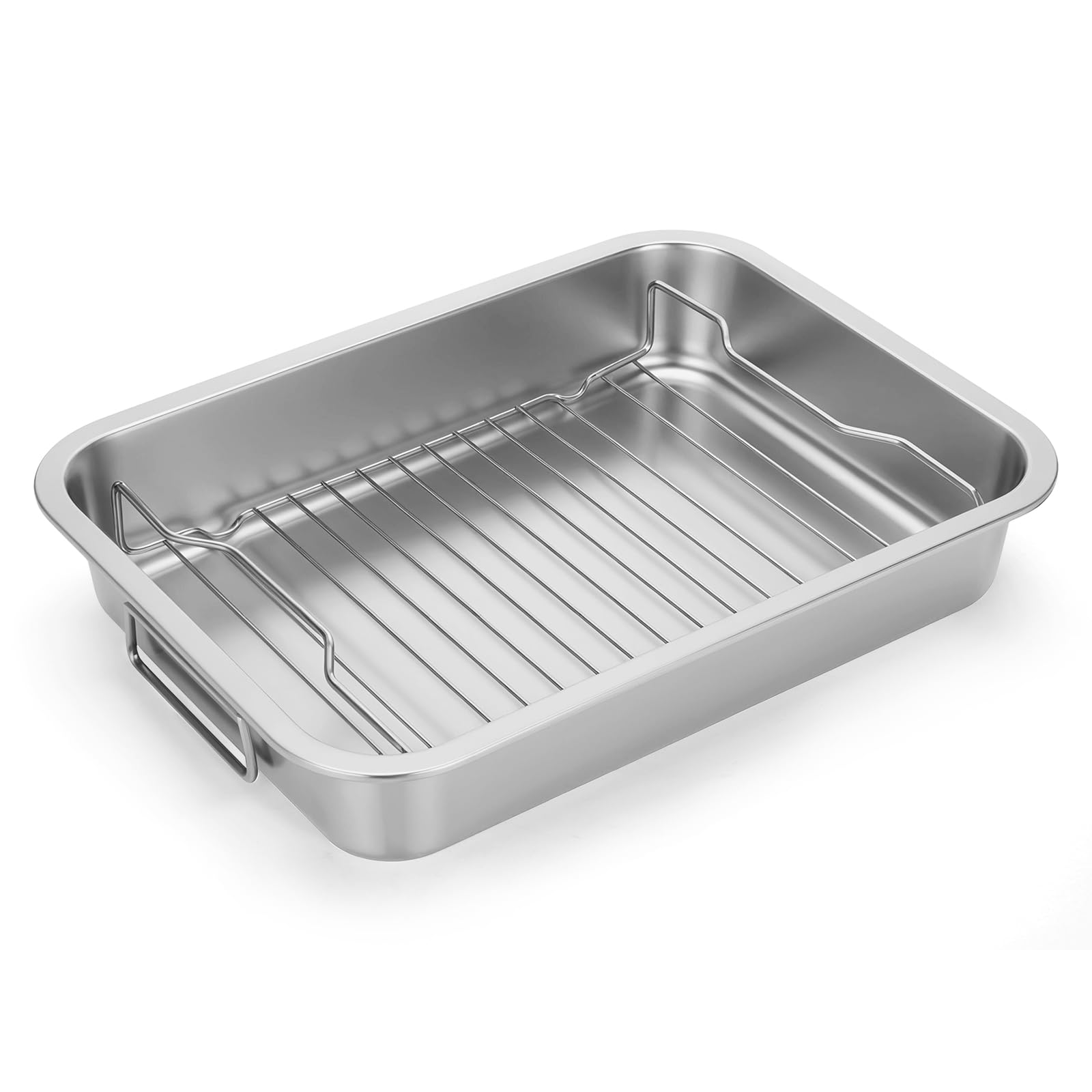 Tifanso turkey roasting pan with rack for even browning and safe handling.