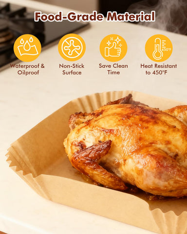 Tiga parchment liners protect your air fryer from residue and wear
