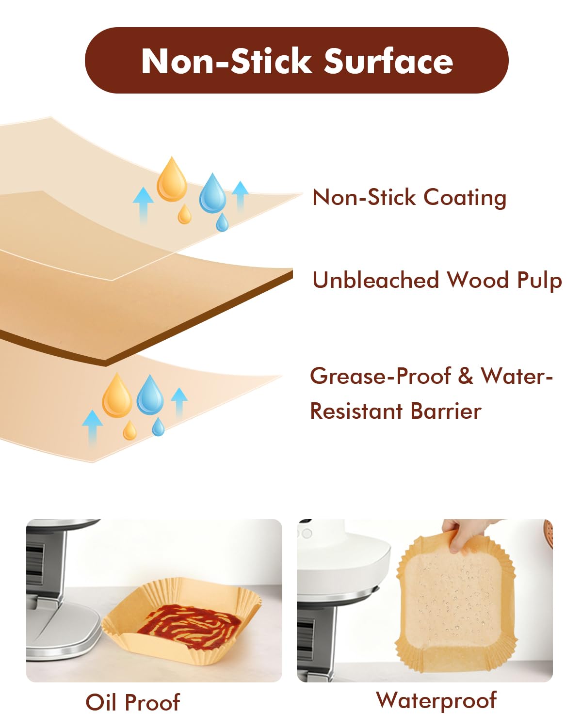 Tiga pre-shaped square liners simplify cooking for Ninja Crispi Pro