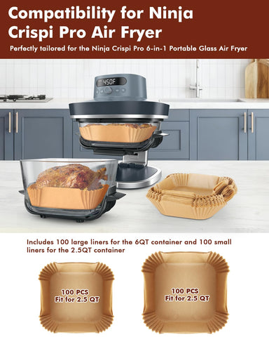 Tiga air fryer liners for Ninja Crispi Pro small fit maintain basket cleanliness