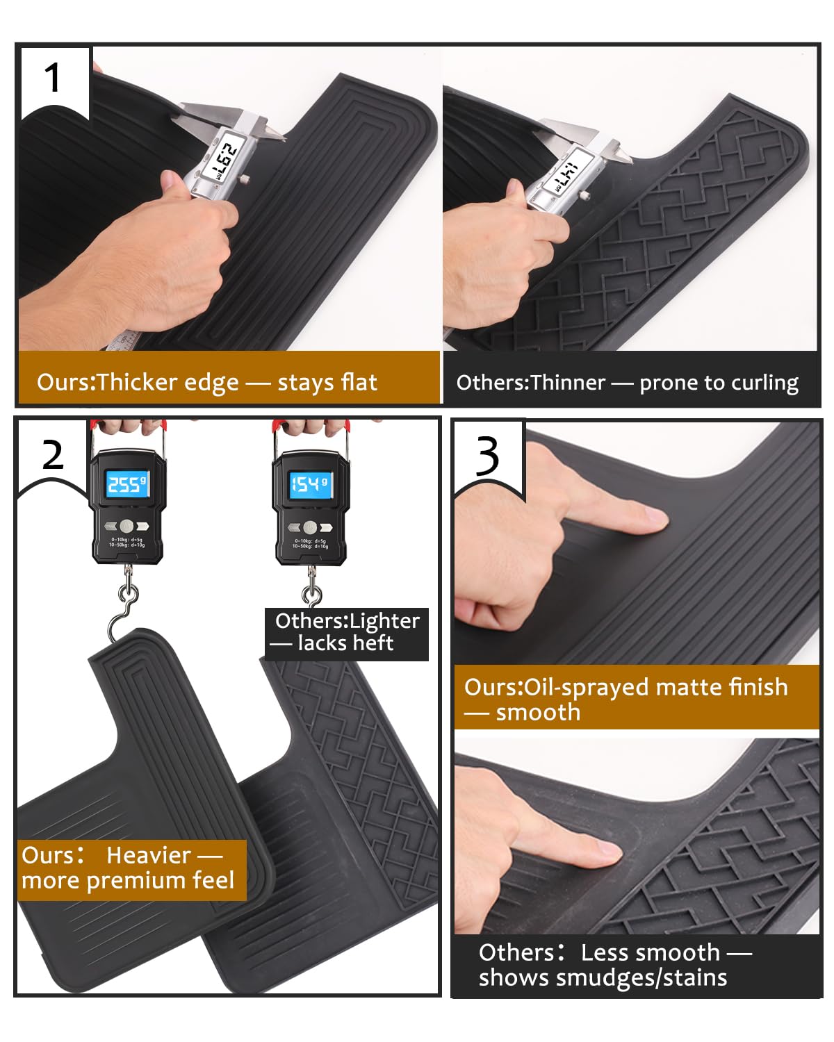 Tiga top mat edge protection keeps the Ninja Luxe surface scratch-free