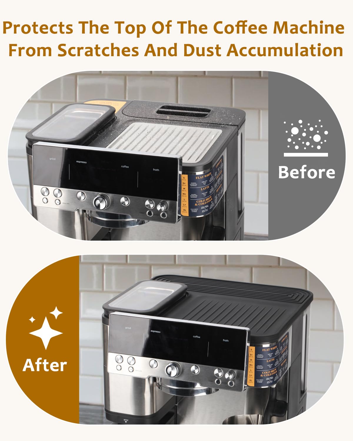 Tiga top mat keeps grinder access unblocked while protecting the top