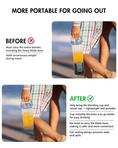 Tiga Ninja Blast portable bottle demonstrates grab-and-go blending convenience