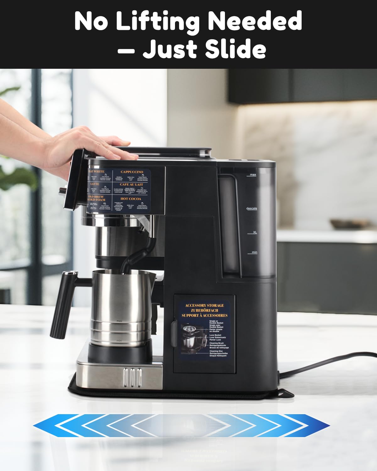 Tiga anti-slip base prevents slippage during daily use of Ninja ES601/ES701.