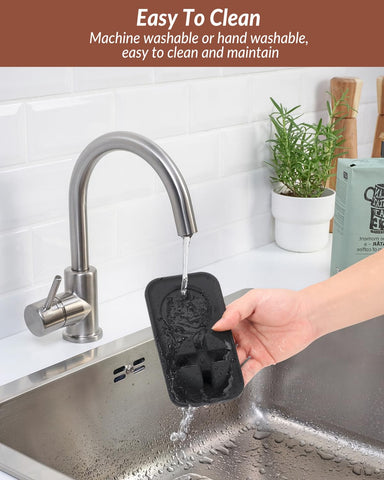 Tiga tamping mat is machine washable for easy cleaning.