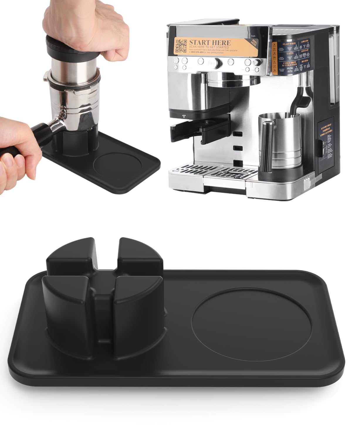 Tiga tamping mat for Ninja Luxe, slot design stabilizes the press handle.