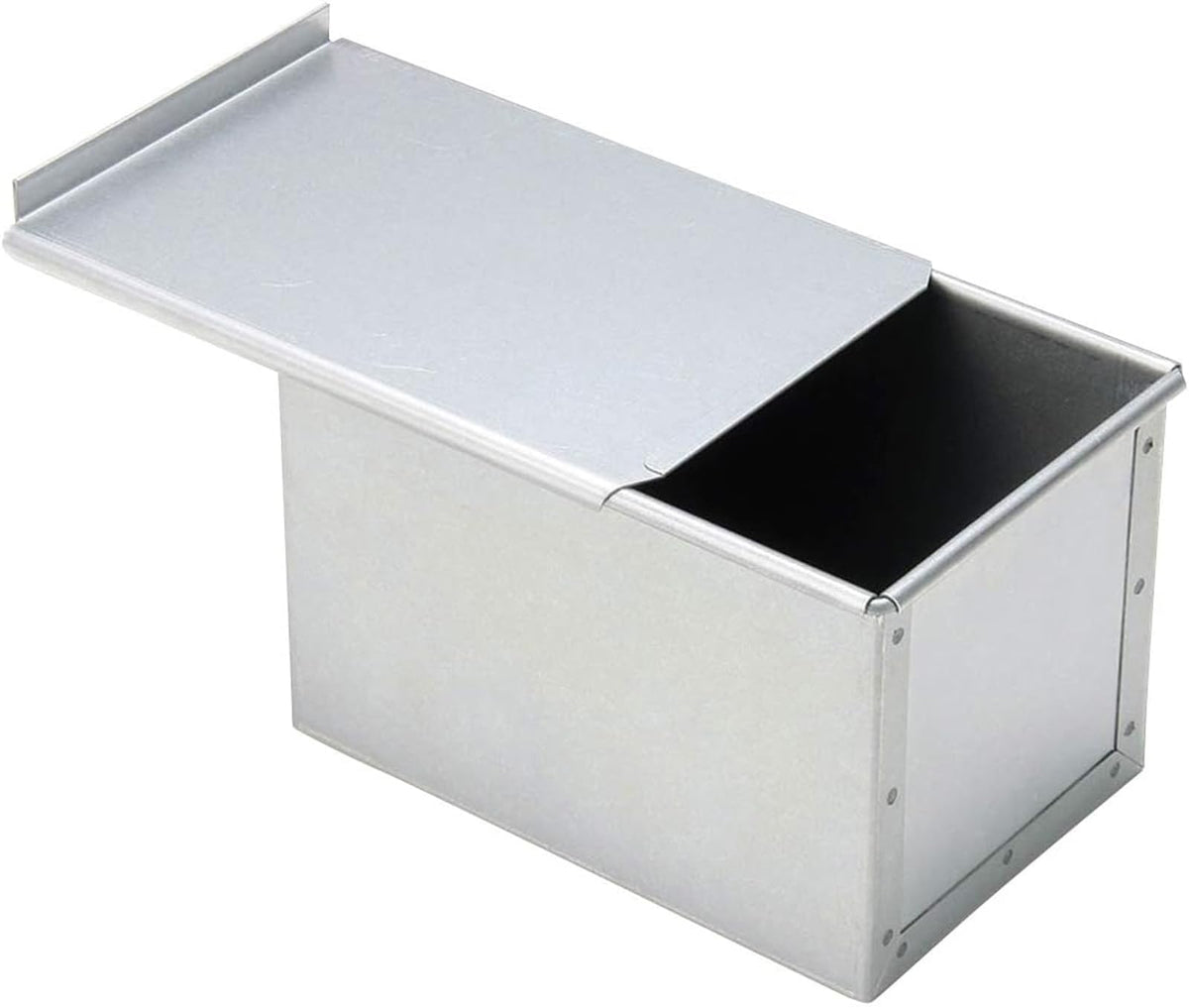 Tiger Crown bread mold silver with sliding lid for even baking.