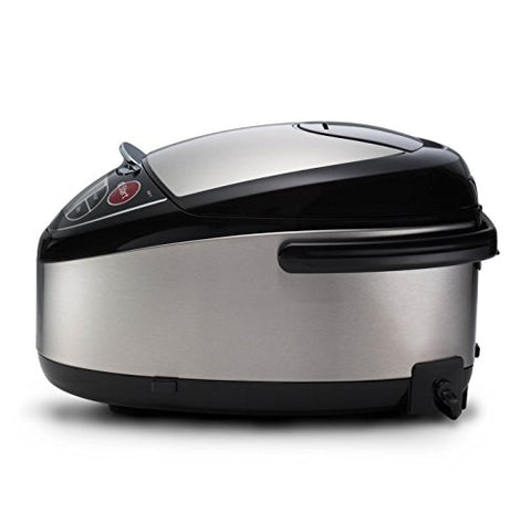 Tiger JAX-T10U-K steam tray demonstrates tacook synchronized cooking