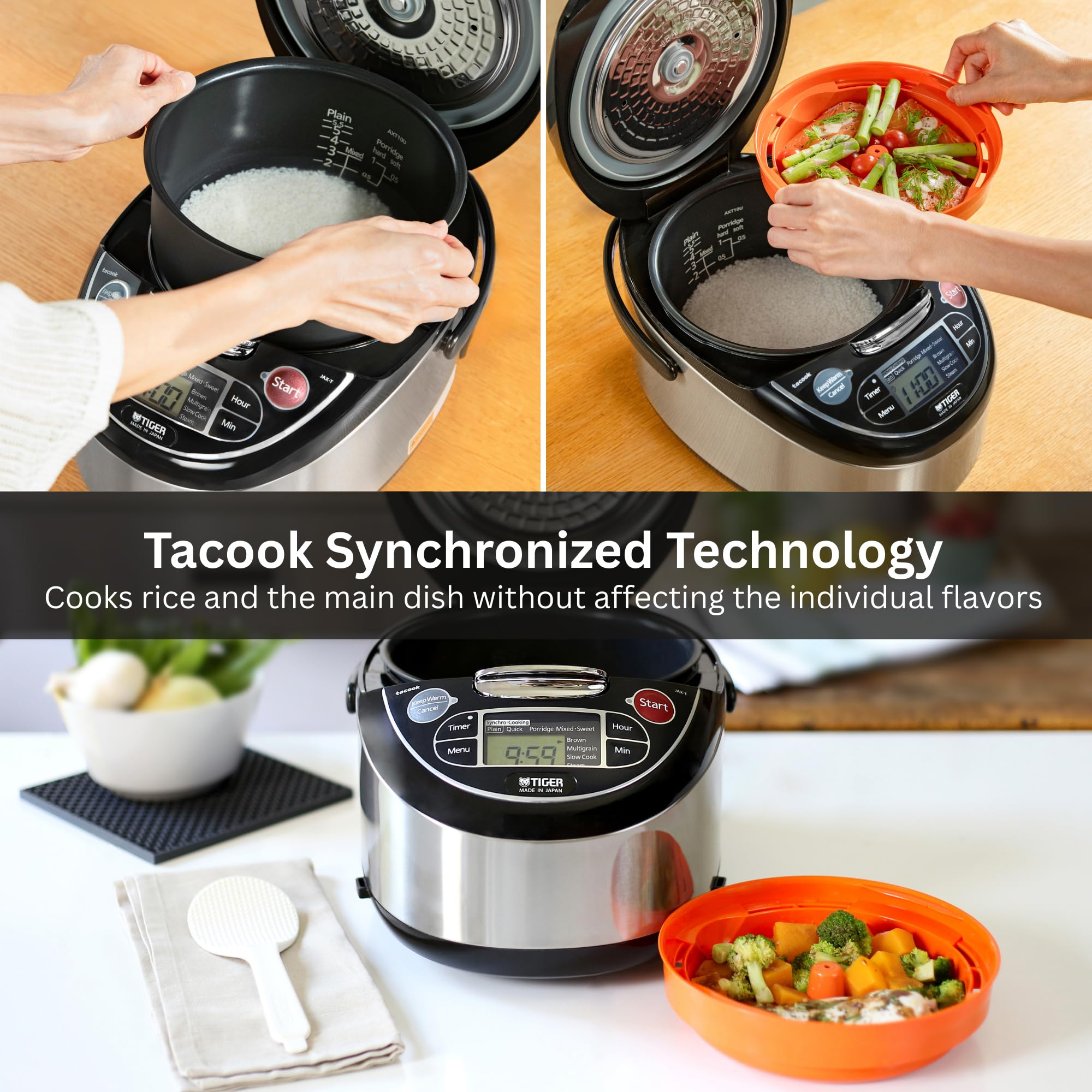 Tiger JAX-T18U-K inner lid removable for easy washing.