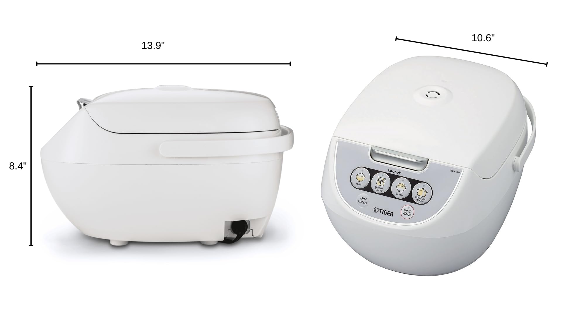 Tiger JBV-A10U keep-warm display indicating rice stays ready up to 12 hours