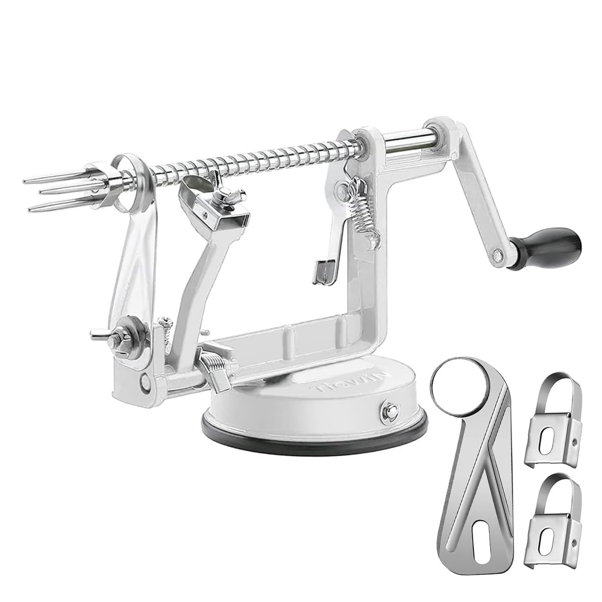 tigwin apple peeler corer slicer with white finish and stainless steel blades for precise prep