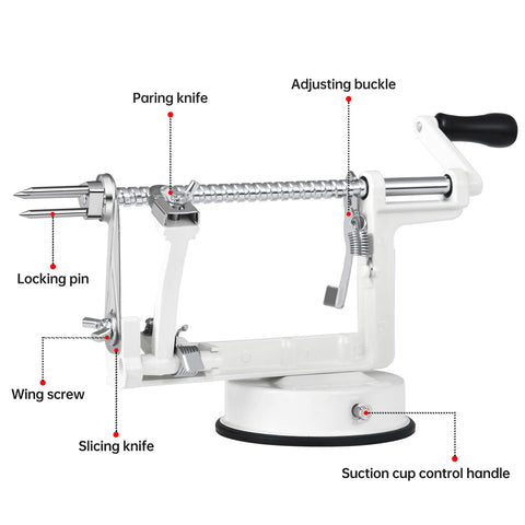 tigwin apple peeler corer slicer with powerful suction base ensures stable use