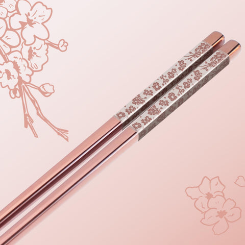 TIICOO sakura blossom engraving on chopsticks with refined grip.