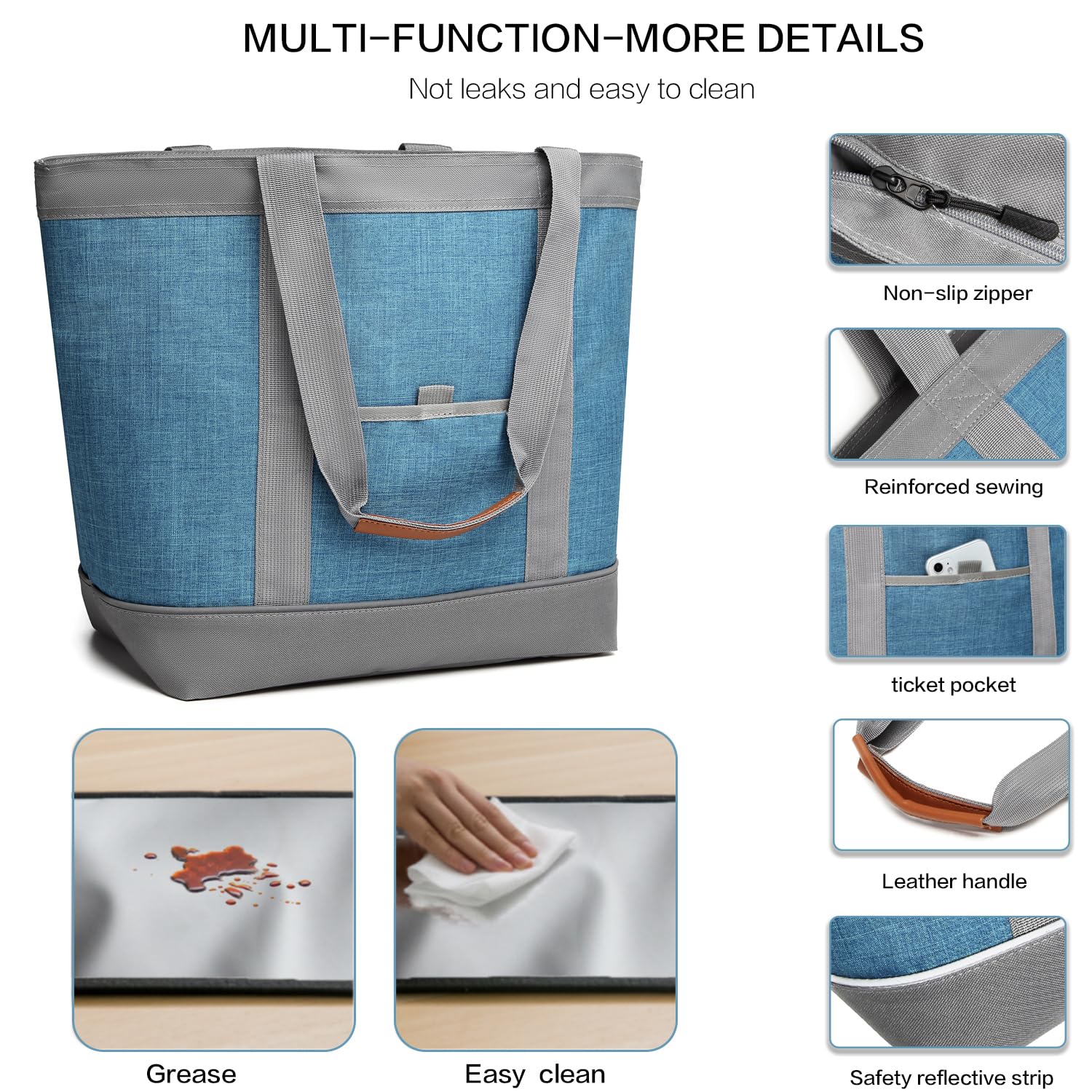 TIIOCTI insulated cooler bag interior with leakproof liner prevents spills on the go