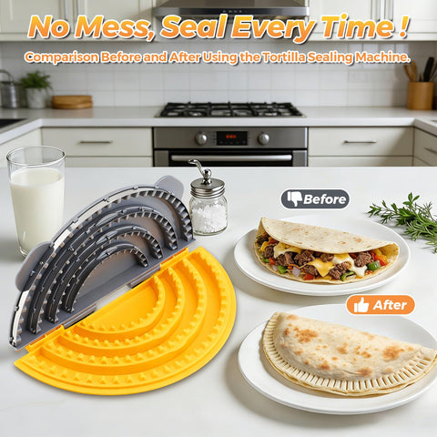 Tiiyee 4-in-1 tortilla sealer for 6-inch crimped tortillas, ideal for tacos.